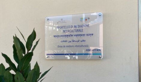 Targa dell'ufficio dello sportello di mediazione interculturale.